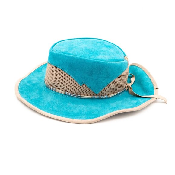 American Hat Makers Cheyenne Cowgirl Hat Leather Mesh Western USA Size S